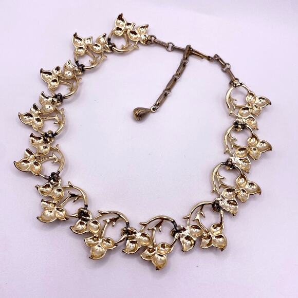 Vintage Coro Gold Tone Necklace With Leafs 16” - Picture 7 of 7
